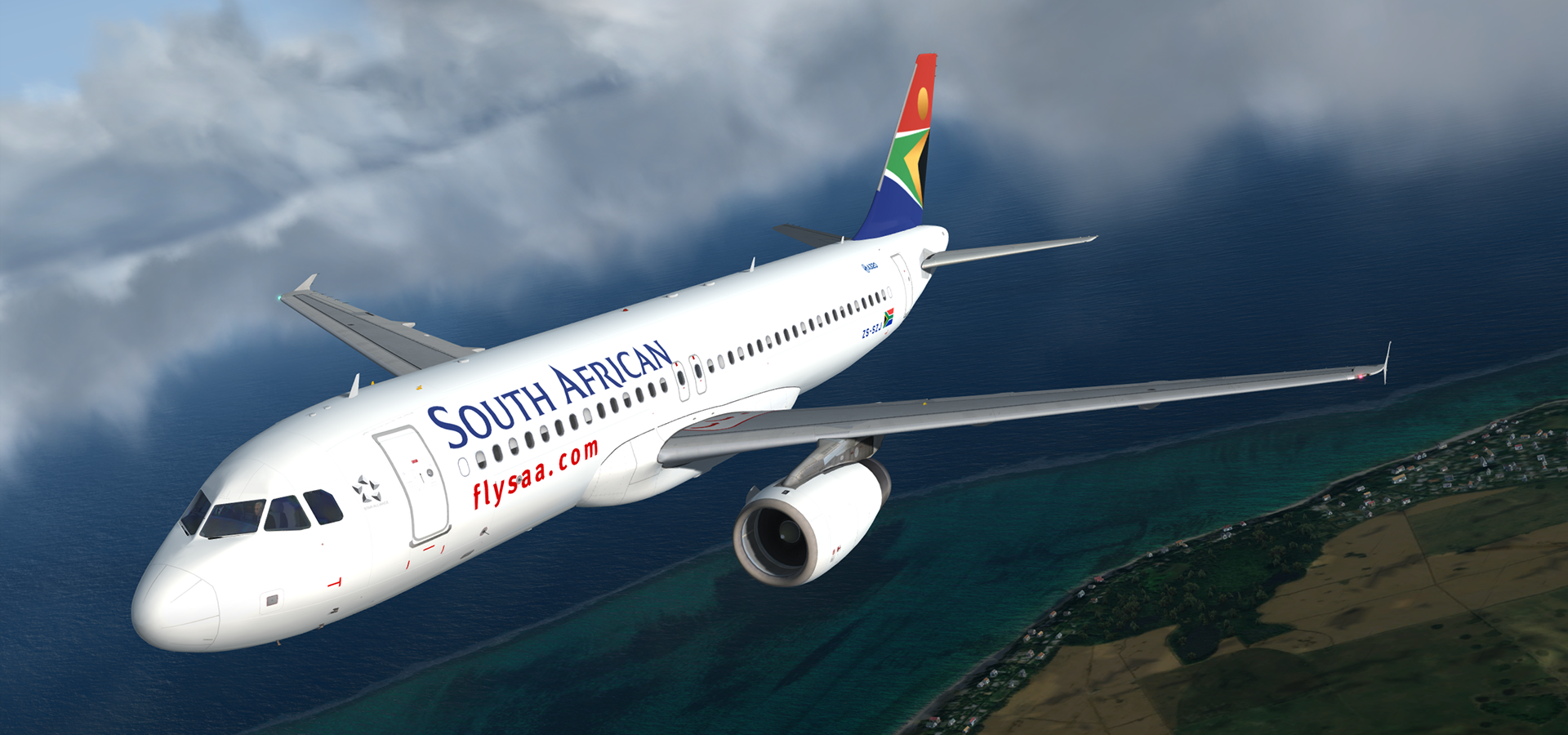 Airbus A320-232 IAE South African Airways ZS-SZJ - FSX/P3Dv3 User 